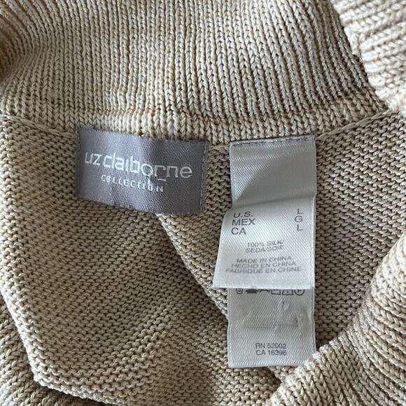 Liz Claiborne Sleeveless 100% Silk 2 Tone Melange Chic Pullover Sweater Size L - Picture 4 of 8